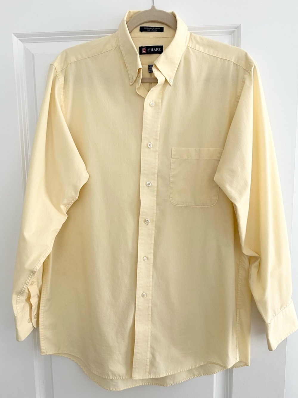 Ralph Lauren Chaps Butter Yellow Oversized Button Down Oxford Shirt - Menswear